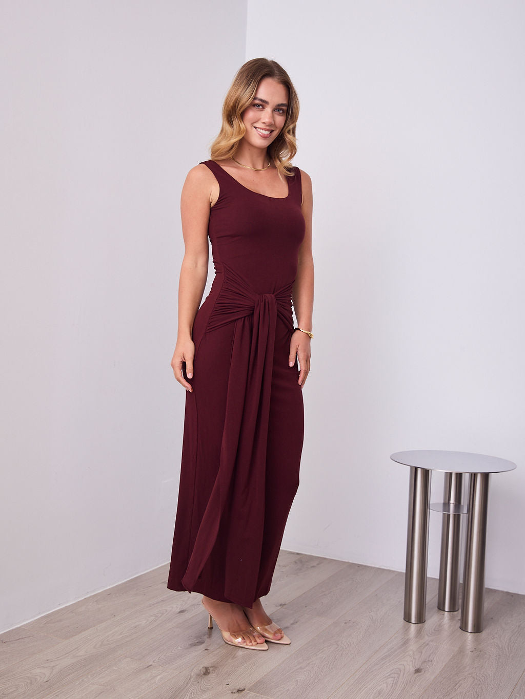 CELINE DRESS - MERLOT