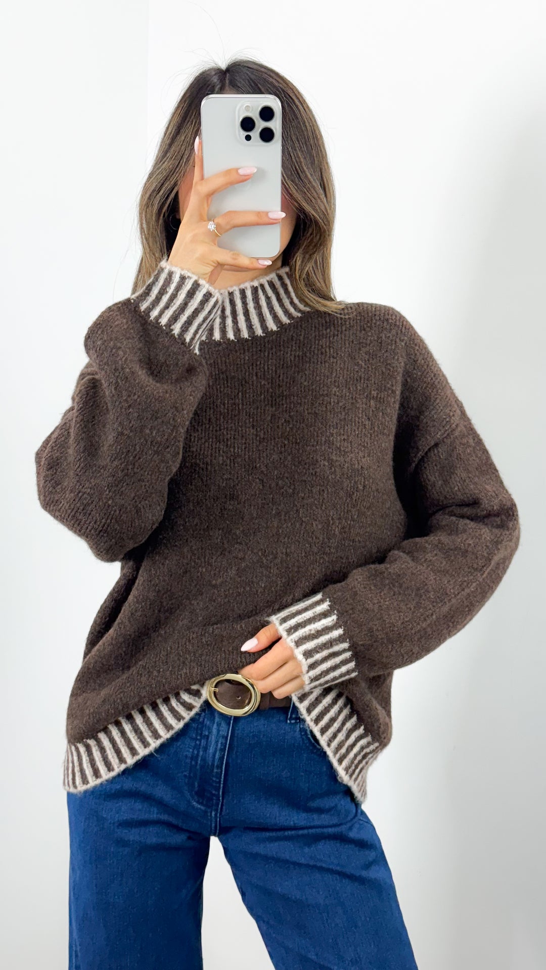 BESSIE STITCH KNIT - CHOCOLATE