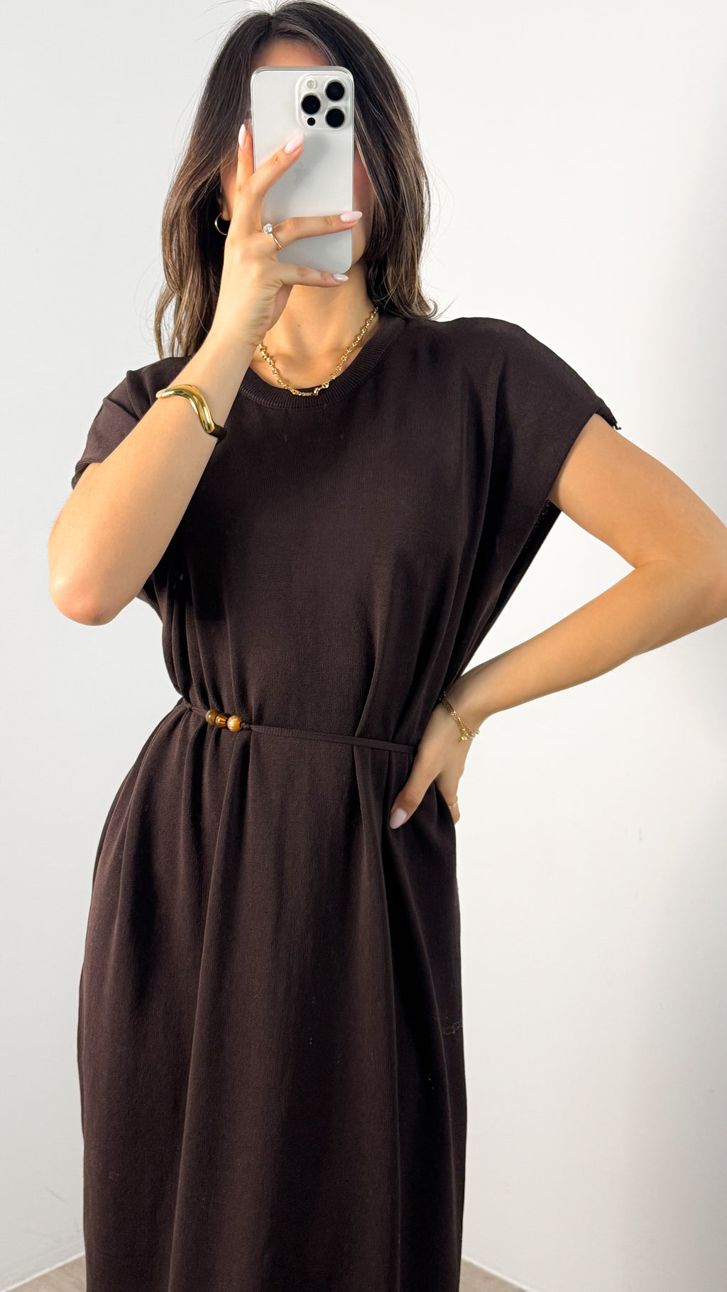 CARMINE DRESS - CHOCOLATE