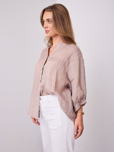 CATHY LINEN SHIRT - BISCUIT