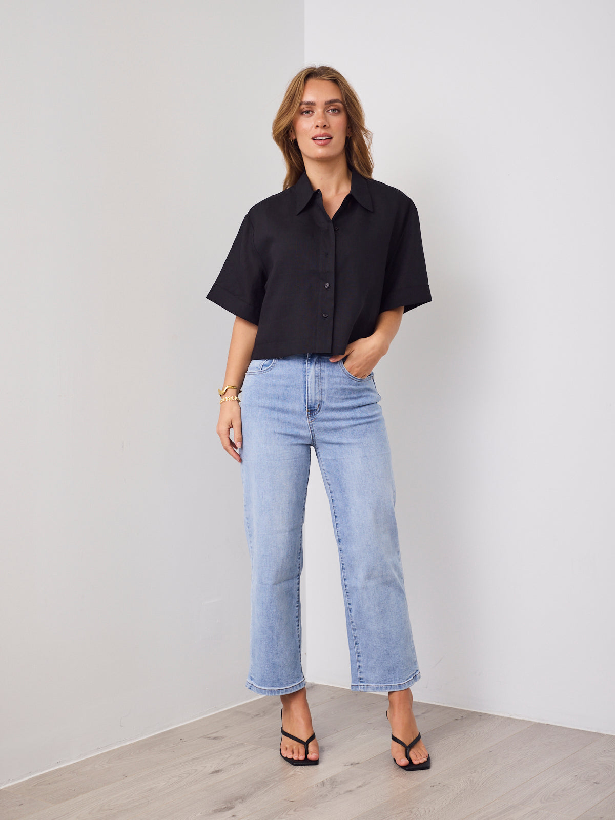 RODELL LINEN SHIRT - BLACK