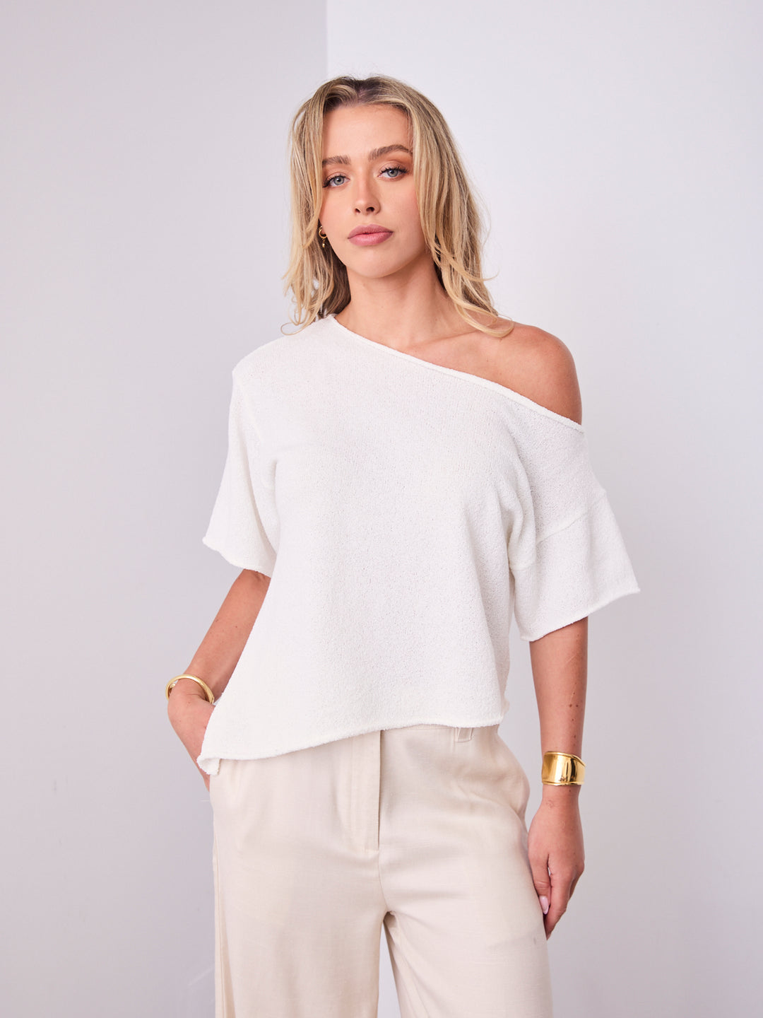 ANDY KNIT TOP - WHITE