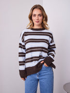 CHARLES KNIT - BLUE/CHOCOLATE