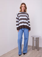 CHARLES KNIT - BLUE/CHOCOLATE