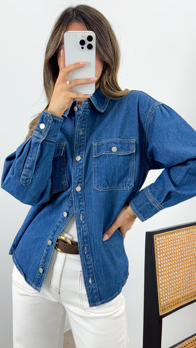 ROWE DENIM SHIRT - DARK DENIM