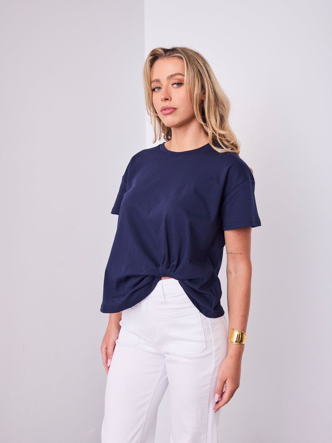 ESTHER EASY TUCK TEE - NAVY