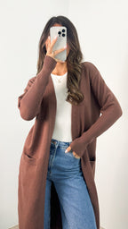 MAXWELL LONG CARDI - CHOCOLATE