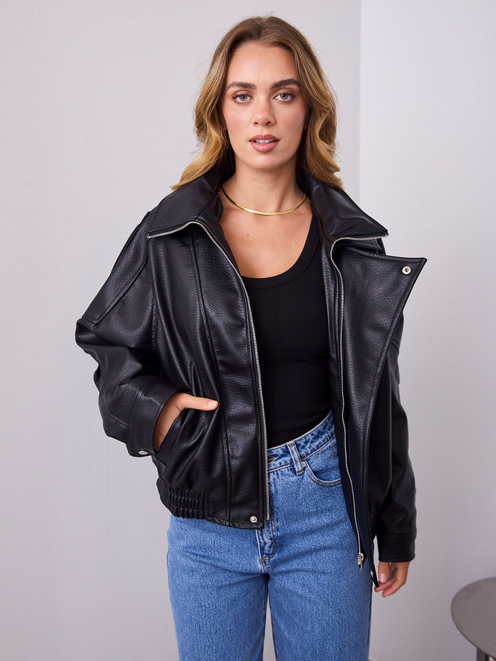 AXEL PU JACKET - BLACK