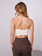 BRA SINGLET TOP - NUDE