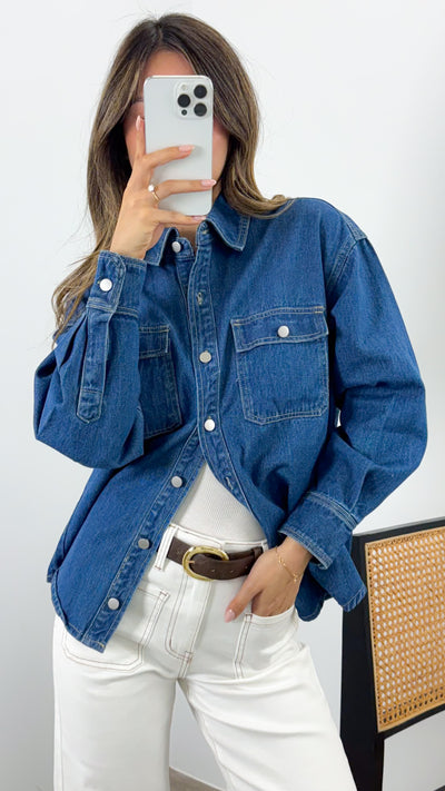 ROWE DENIM SHIRT - DARK DENIM
