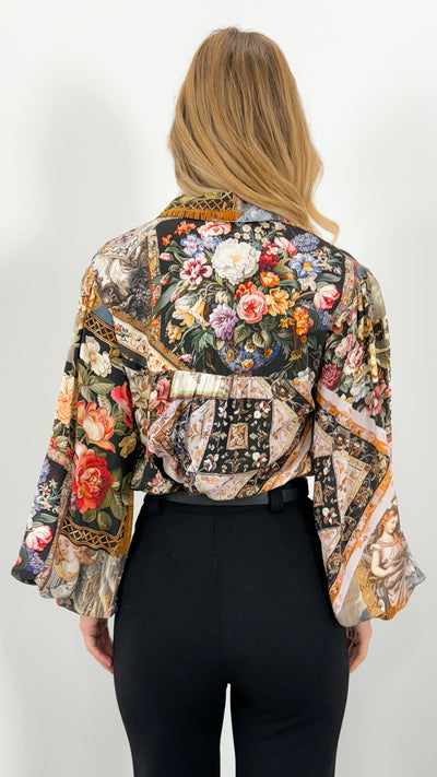 MERUCCI BLOUSE - BLACK PRINT