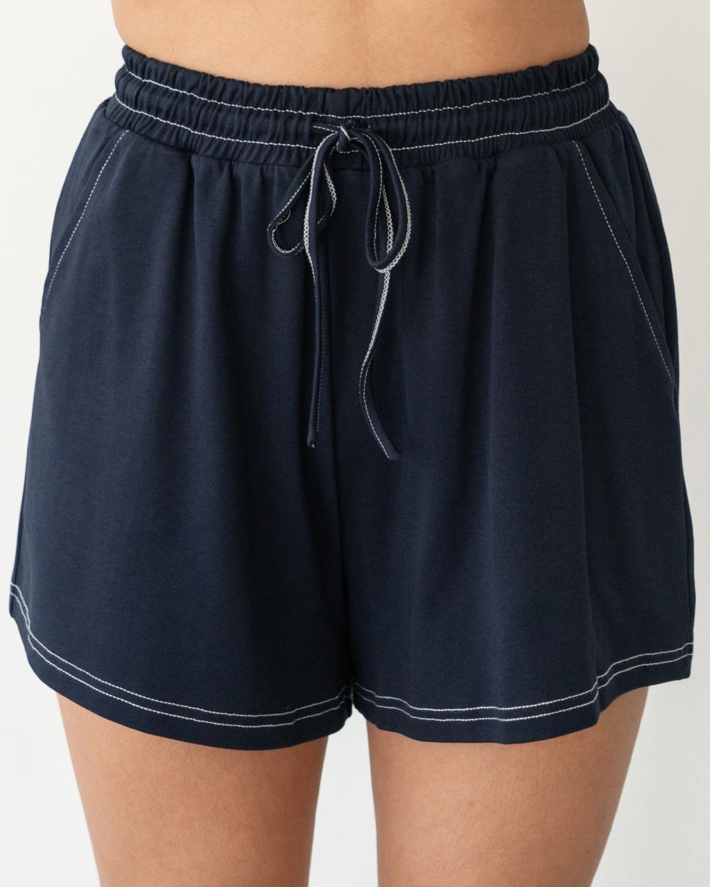 ESTHER EASY TUCK TEE + SHORTS SET - NAVY