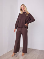 DELTA KNIT TOP - ESPRESSO