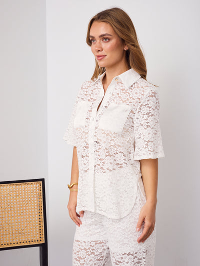 AZURA LACE SHIRT - WHITE