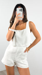 BAKER LINEN SHORTS - WHITE