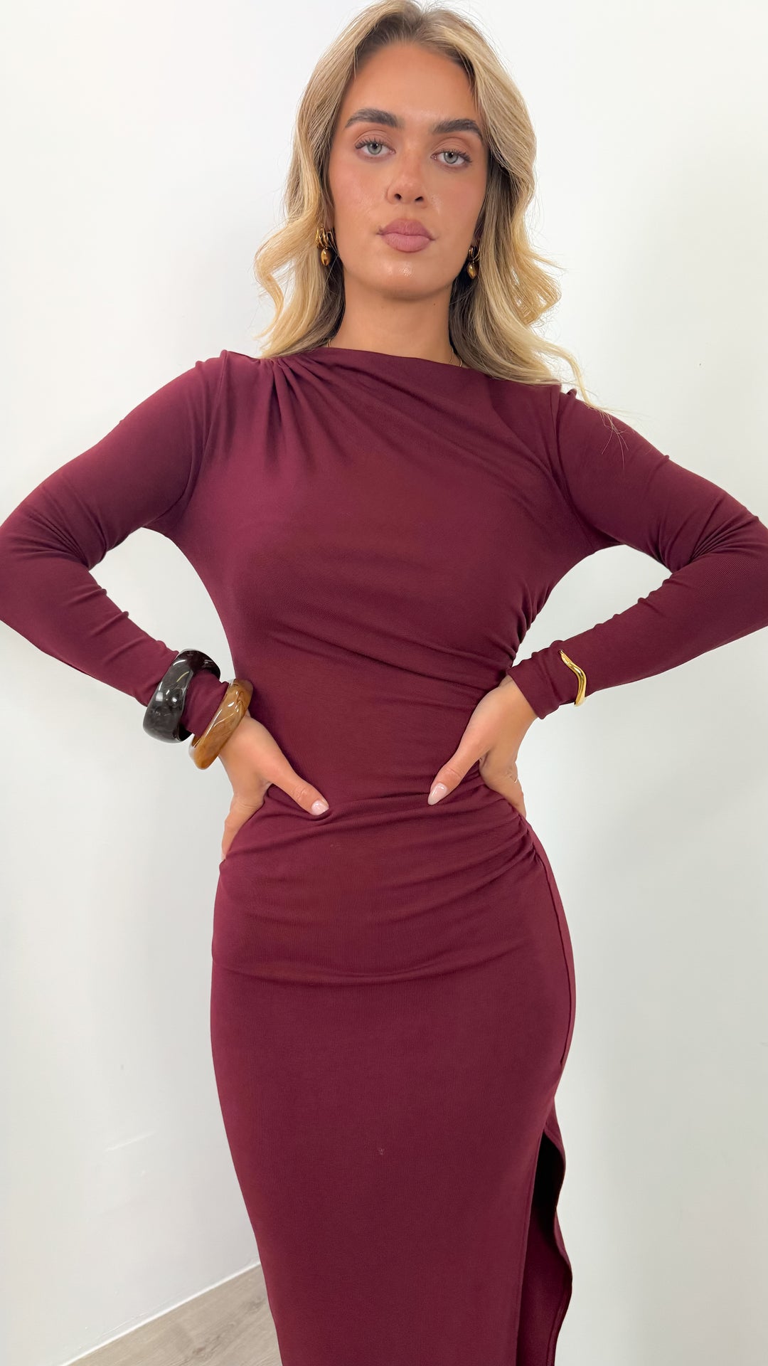 COLEMAN DRESS - MERLOT