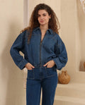 JAX DENIM BOMBER - DARK DENIM