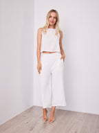 MEMPHIS 7/8 LINEN PANT - WHITE
