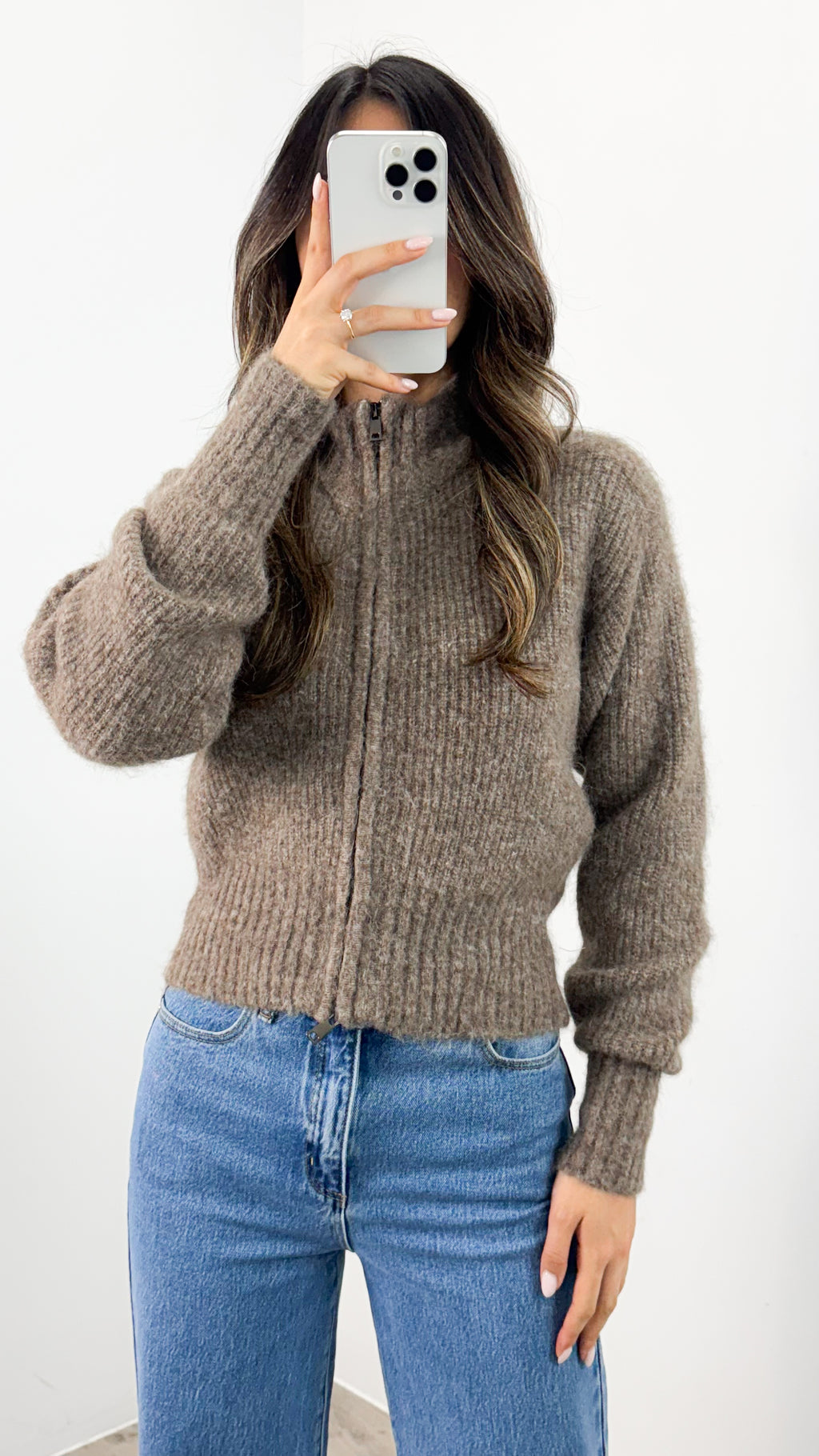 NOAH ZIP KNIT - LATTE