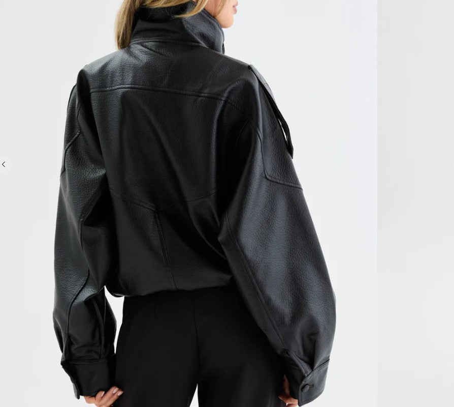 REBEL PU JACKET - BLACK