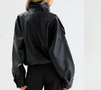 REBEL PU JACKET - BLACK