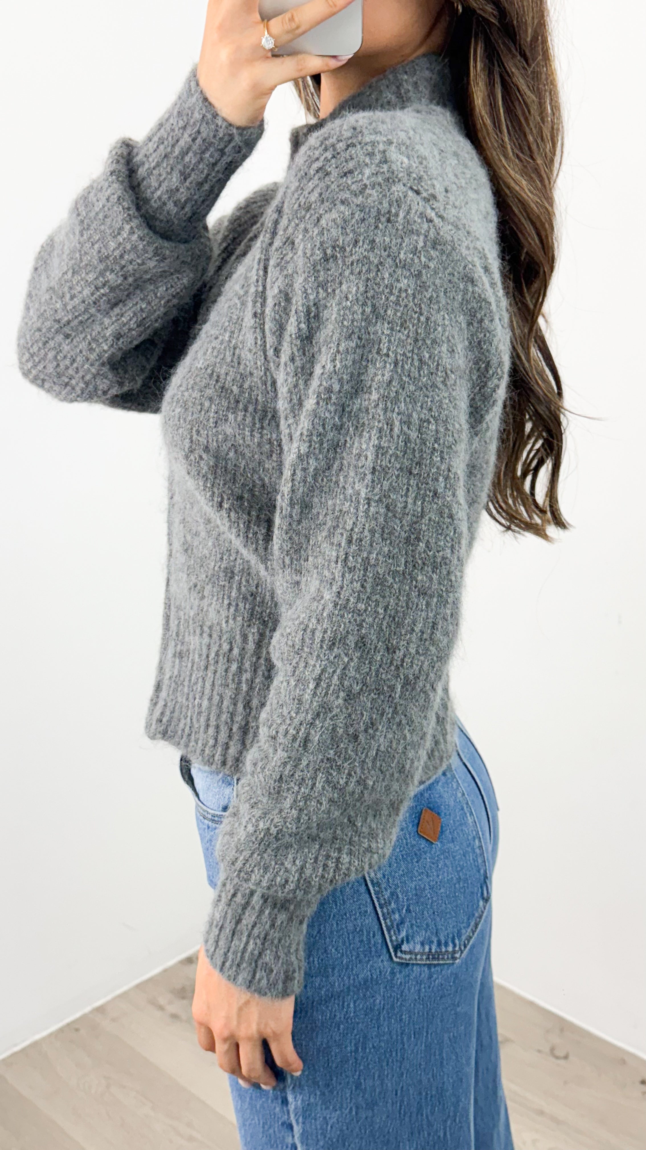 NOAH ZIP KNIT - CHARCOAL