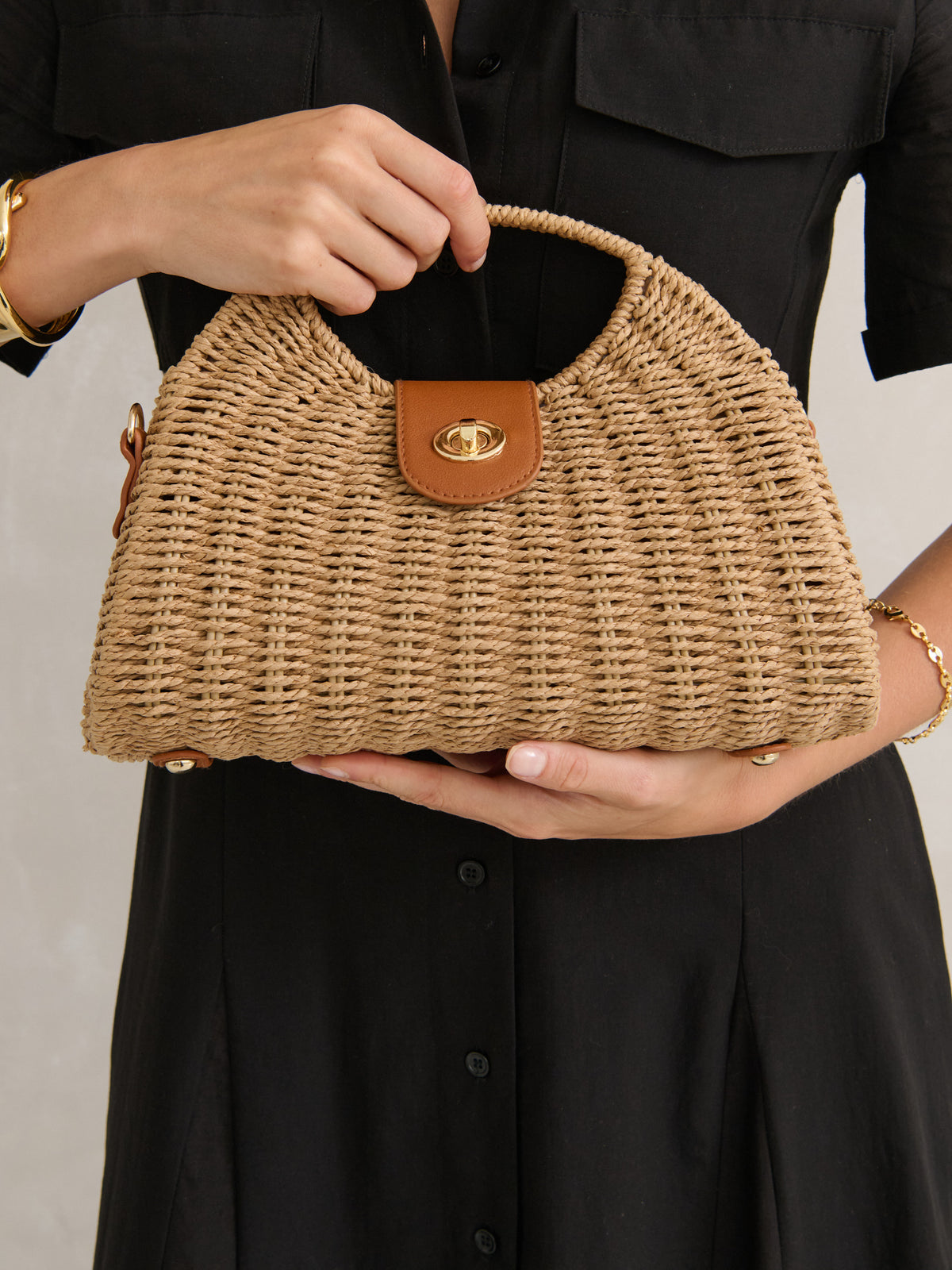 MAGGIE SUMMER STRAW BAG - TAN