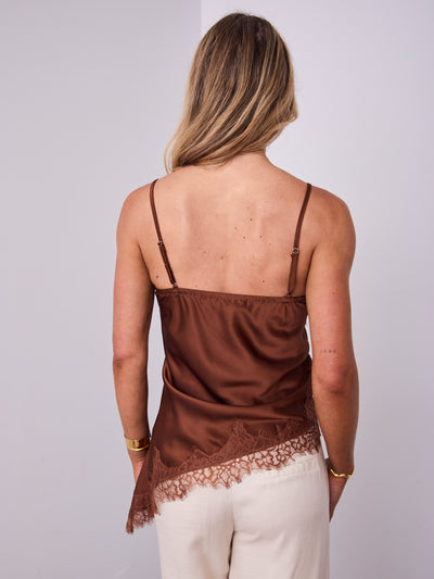 STELLA LACE CAMI - CHOCOLATE