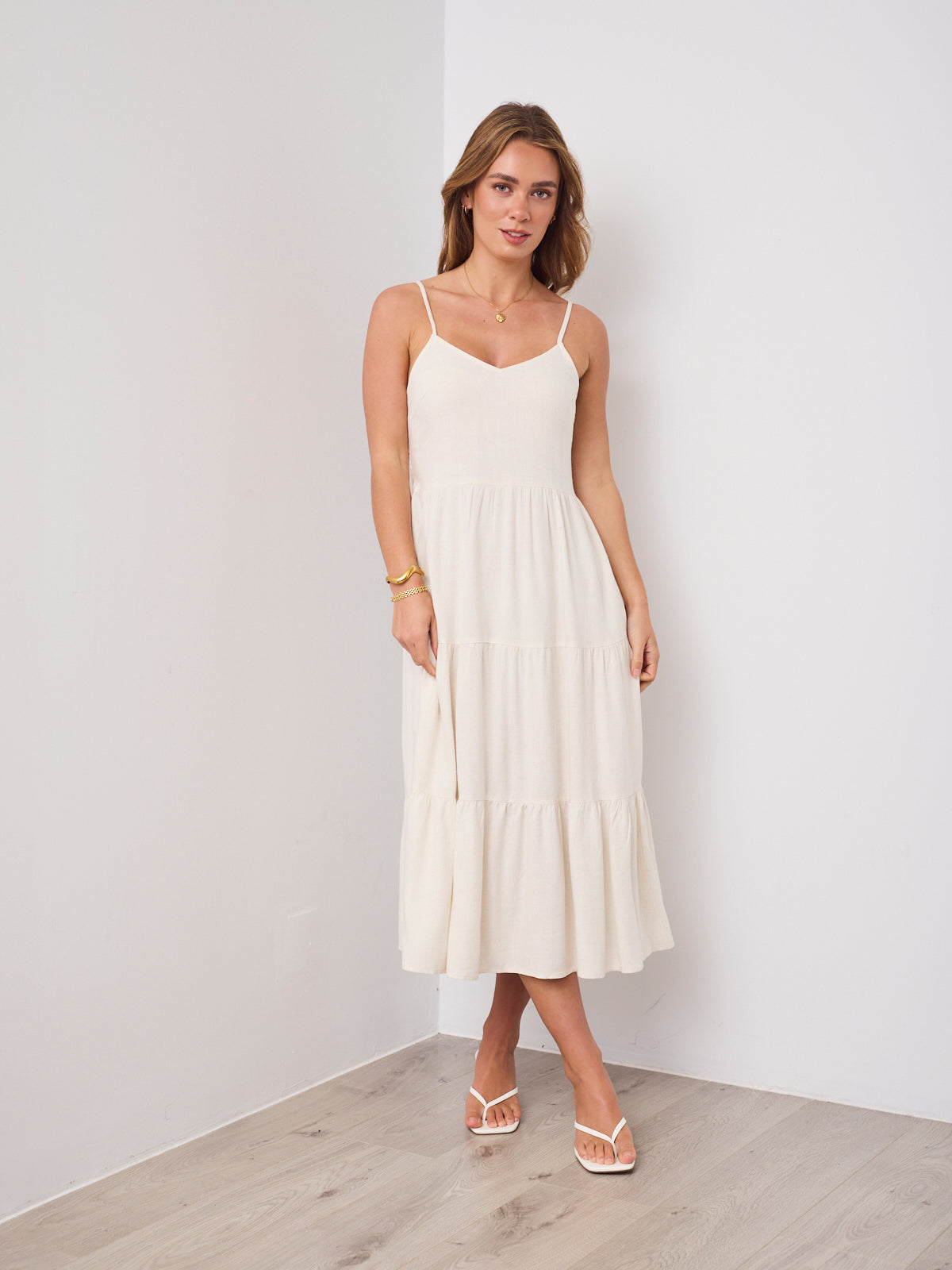 ARIN LINEN DRESS - STONE