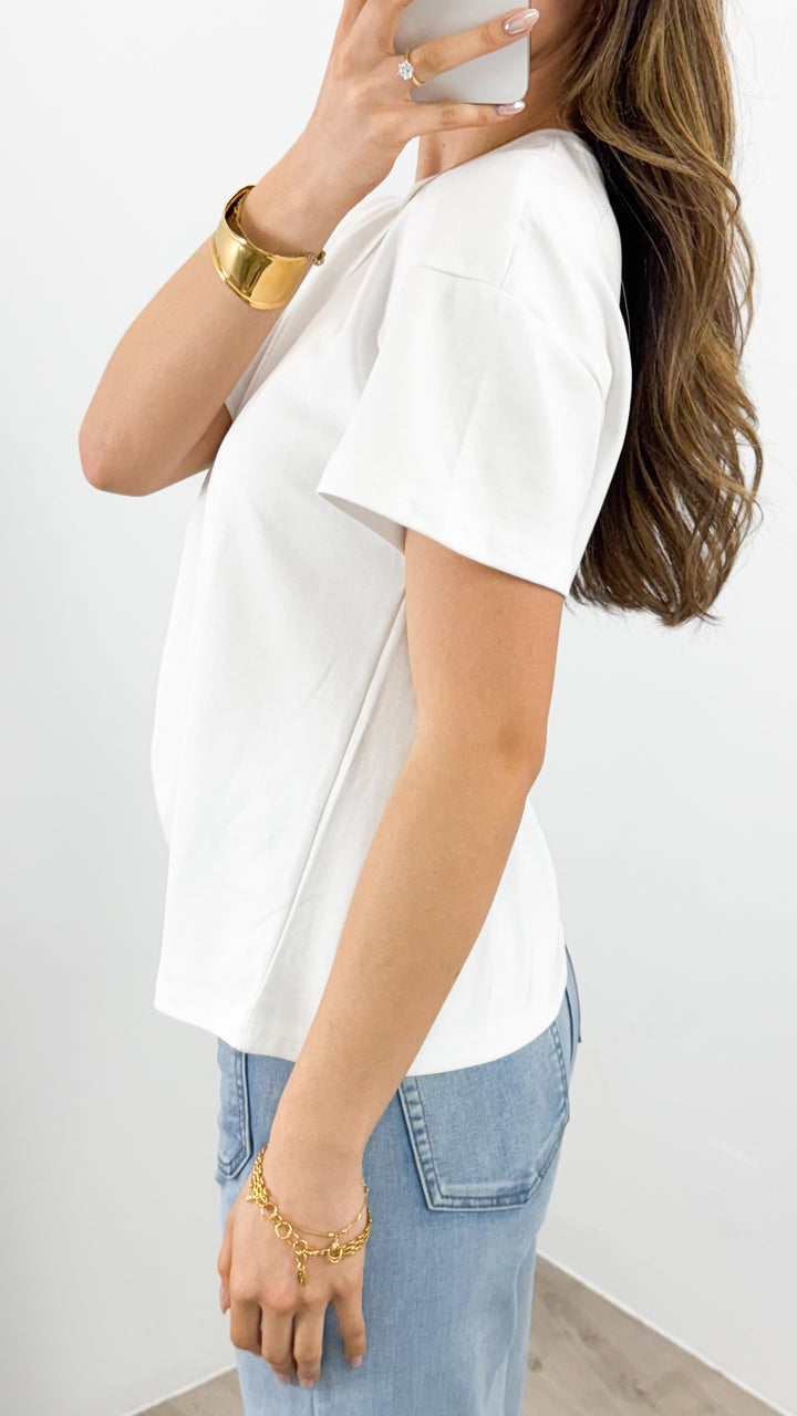 ESTHER EASY TUCK TEE - WHITE