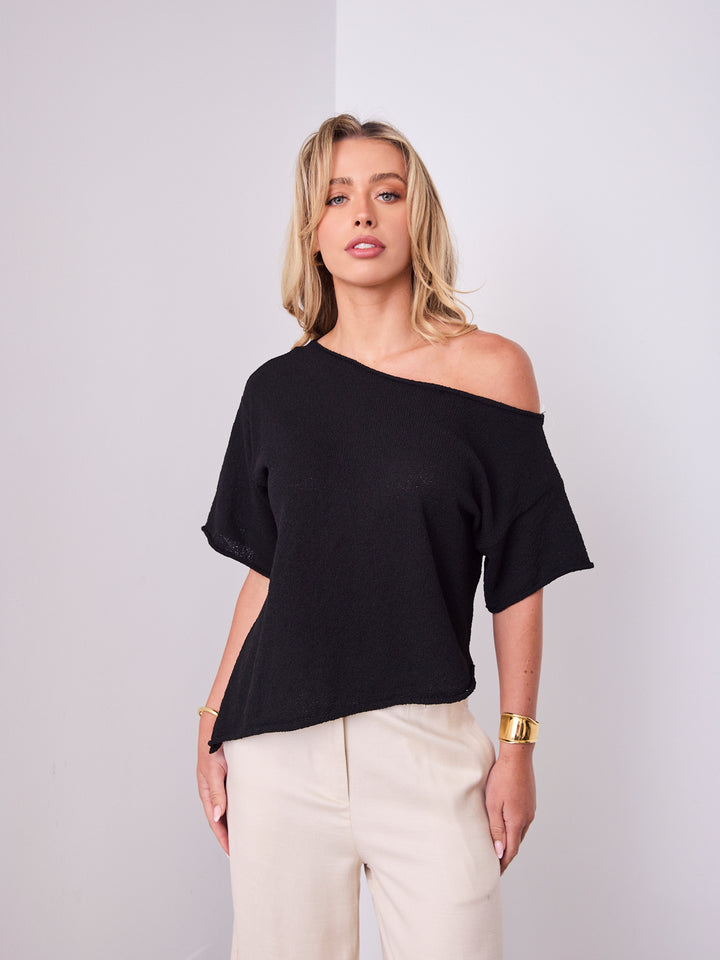 ANDY KNIT TOP - BLACK