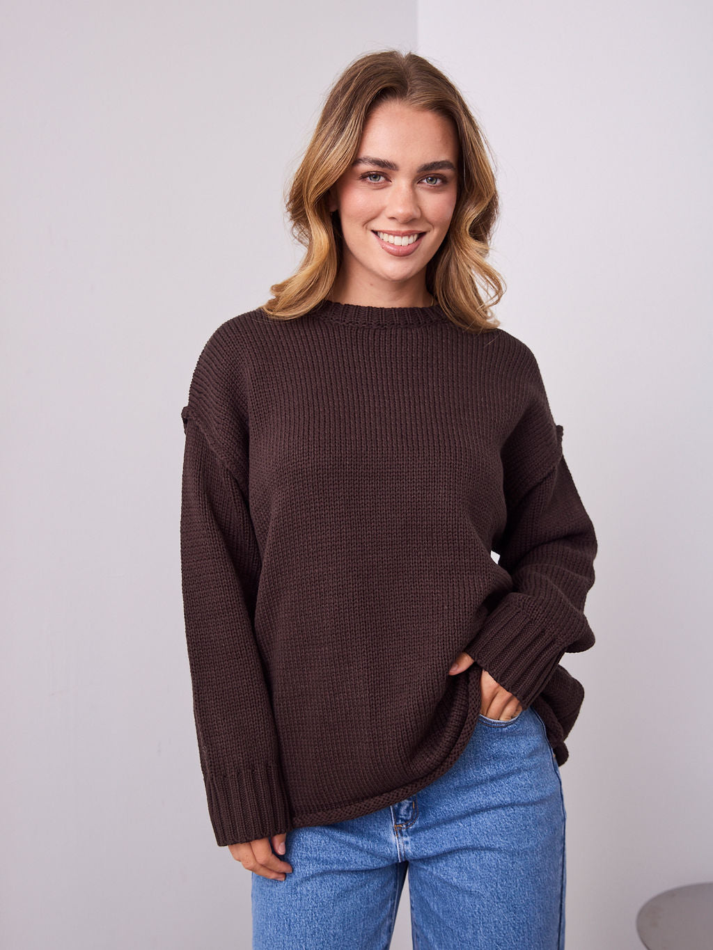 MARLO KNIT JUMPER- CHOCOLATE