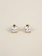 CLARA CRYSTAL 18K PLATED STUD EARRINGS - GOLD