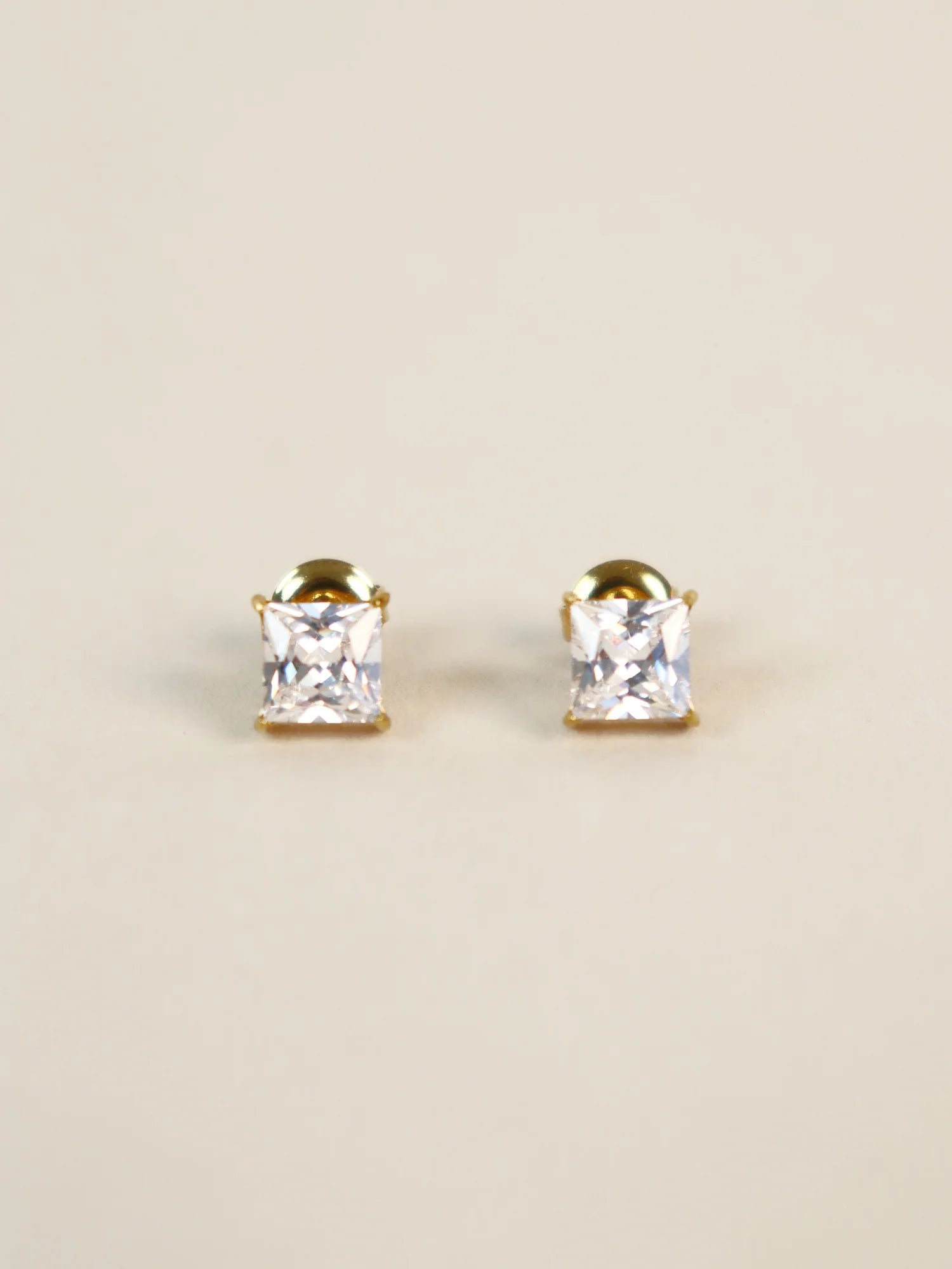 CLARA CRYSTAL 18K PLATED STUD EARRINGS - GOLD