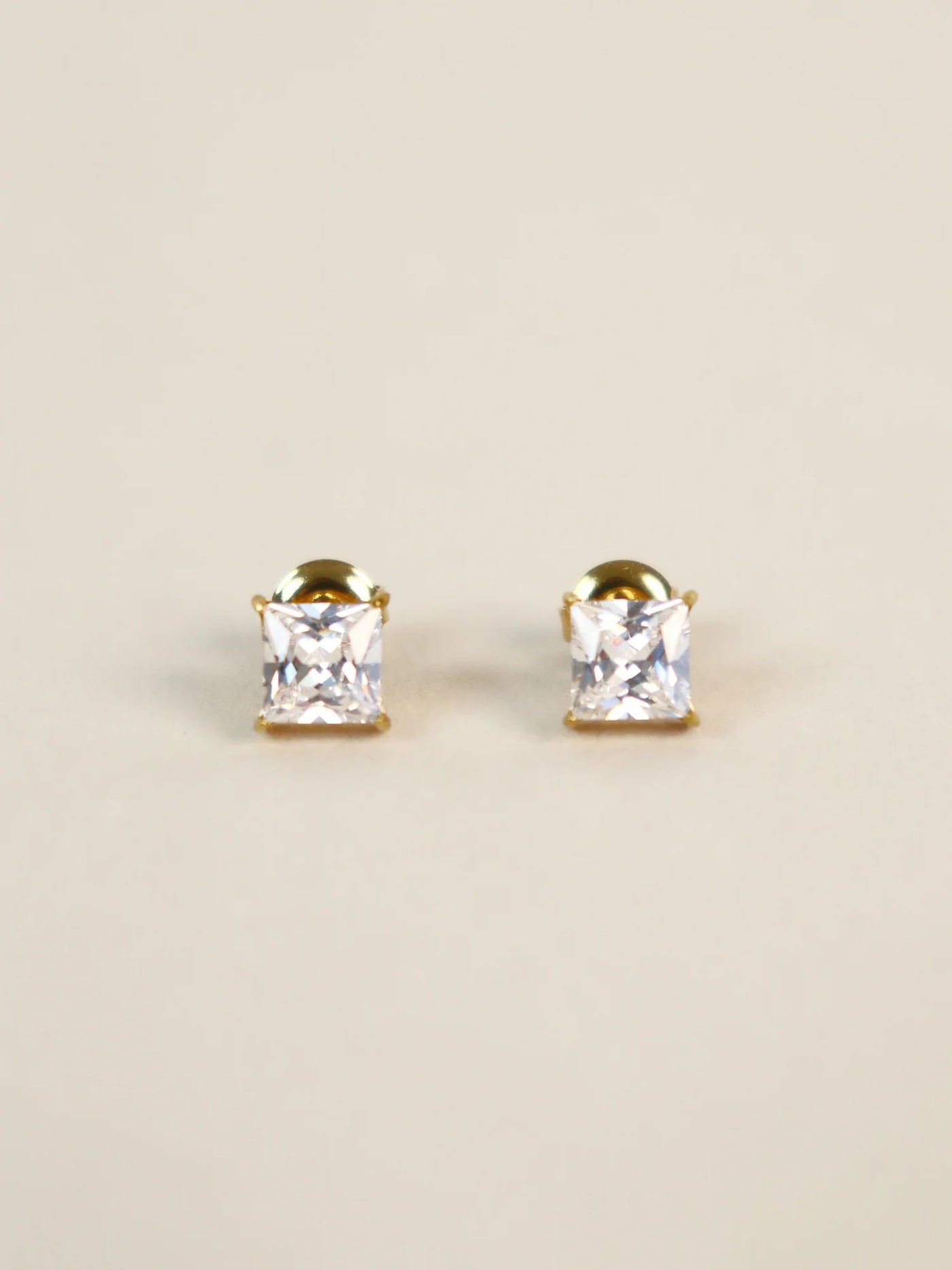 CLARA CRYSTAL 18K PLATED STUD EARRINGS - GOLD