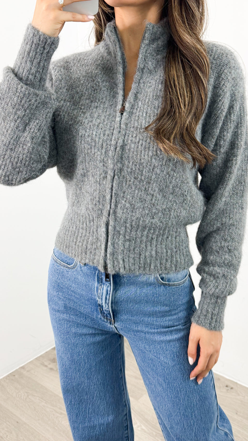 NOAH ZIP KNIT - CHARCOAL