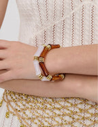 GLACE BAMBOO 2 SET BANGLES - BROWN/WHITE