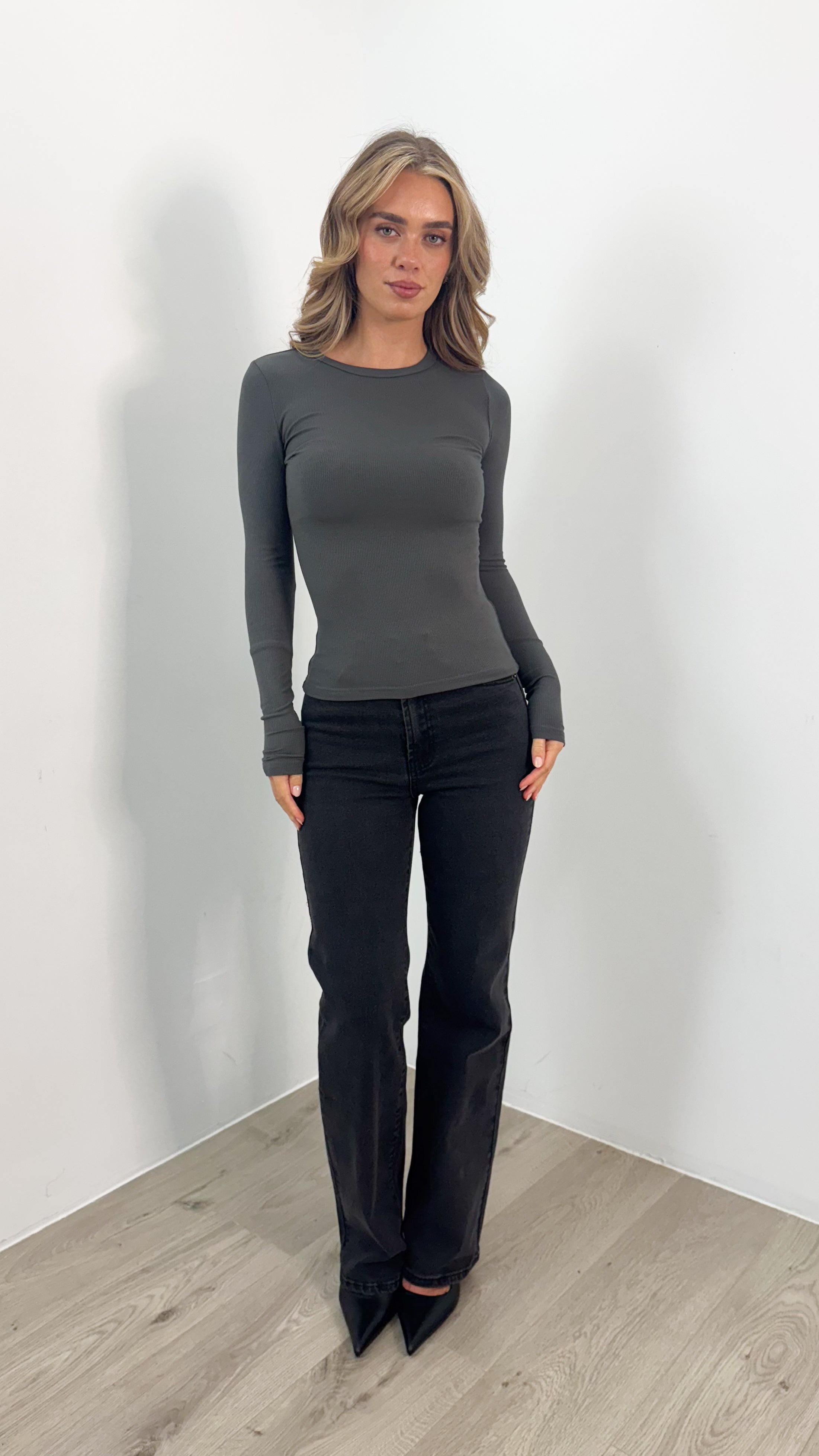 KAYLA TOP - CHARCOAL