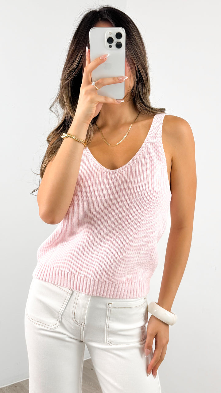 ANNIKA KNIT TANK TOP - PINK