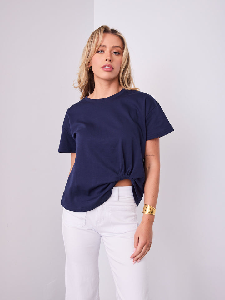 ESTHER EASY TUCK TEE - NAVY
