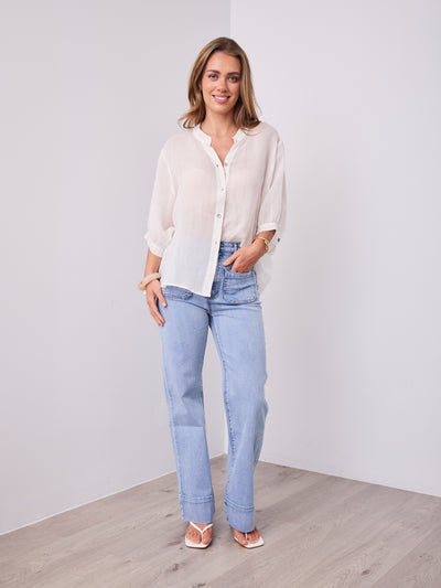 CATHY LINEN SHIRT - WHITE