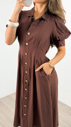 CASSANDRA DRESS - CHOCOLATE