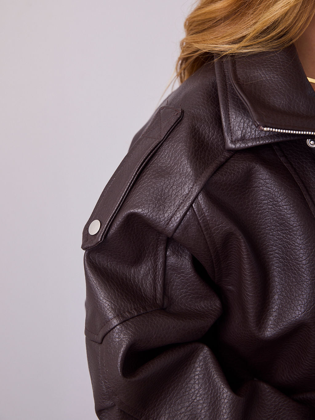 AXEL PU JACKET - CHOCOLATE