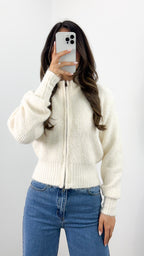 NOAH ZIP KNIT - CREAM