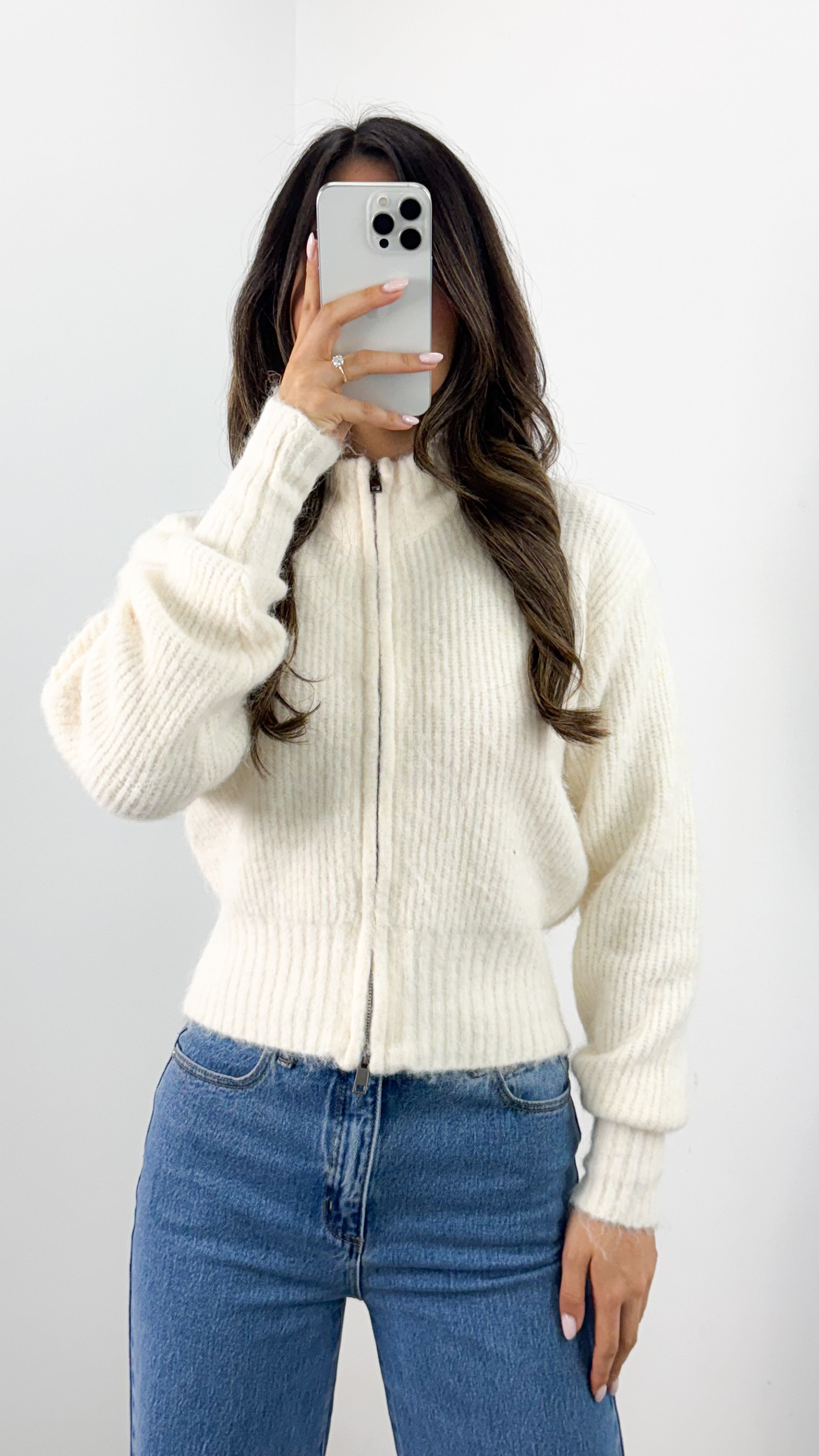 NOAH ZIP KNIT - CREAM