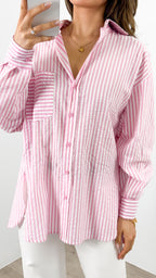 THURSDAY STRIPE SHIRT - PINK