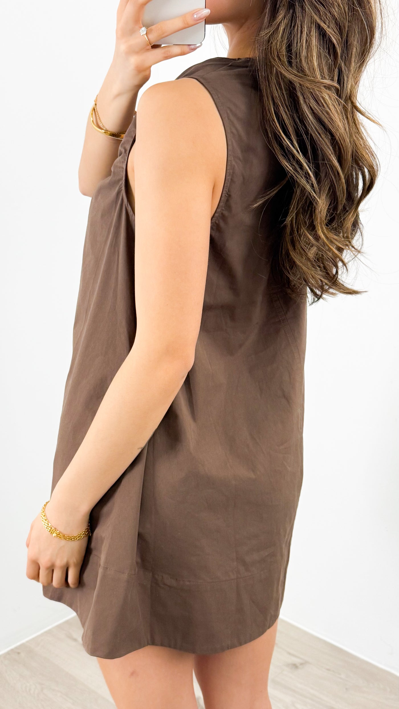 VANESSA MINI DRESS - CHOCOLATE