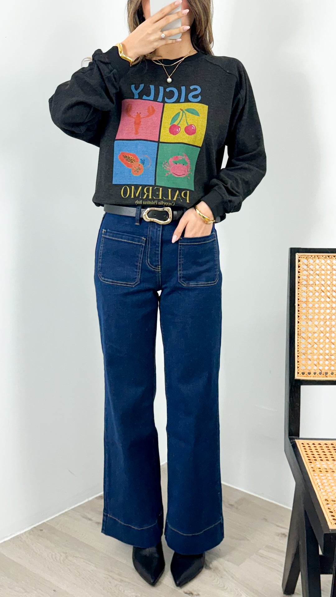 SICILY JUMPER - WASHED BLACK