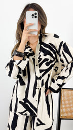 OWENS SHIRT - BEIGE/BLACK