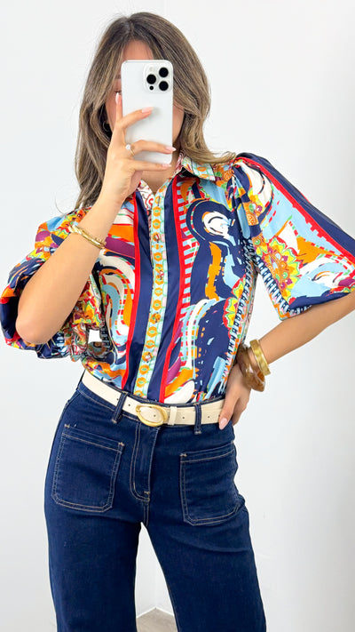 SICILY BLOUSE - NAVY